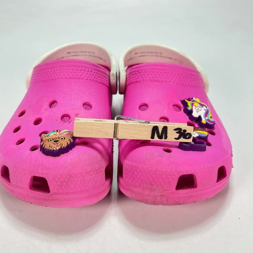 Crocs Fun Lab JoJo Siwa Clogs Pink White Comfortable Slip On Shoes Kids Size 11